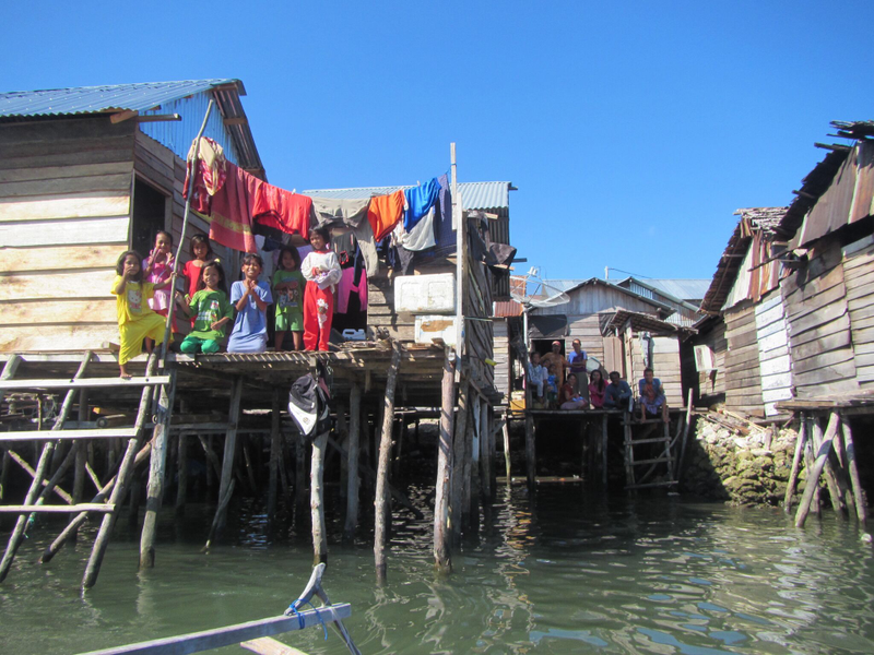 Bajau homes on the water.